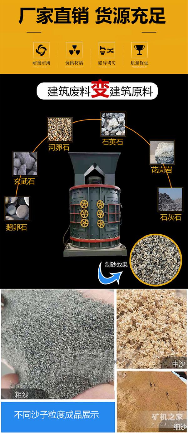 1500立軸式復(fù)合制砂機(jī)物料處理