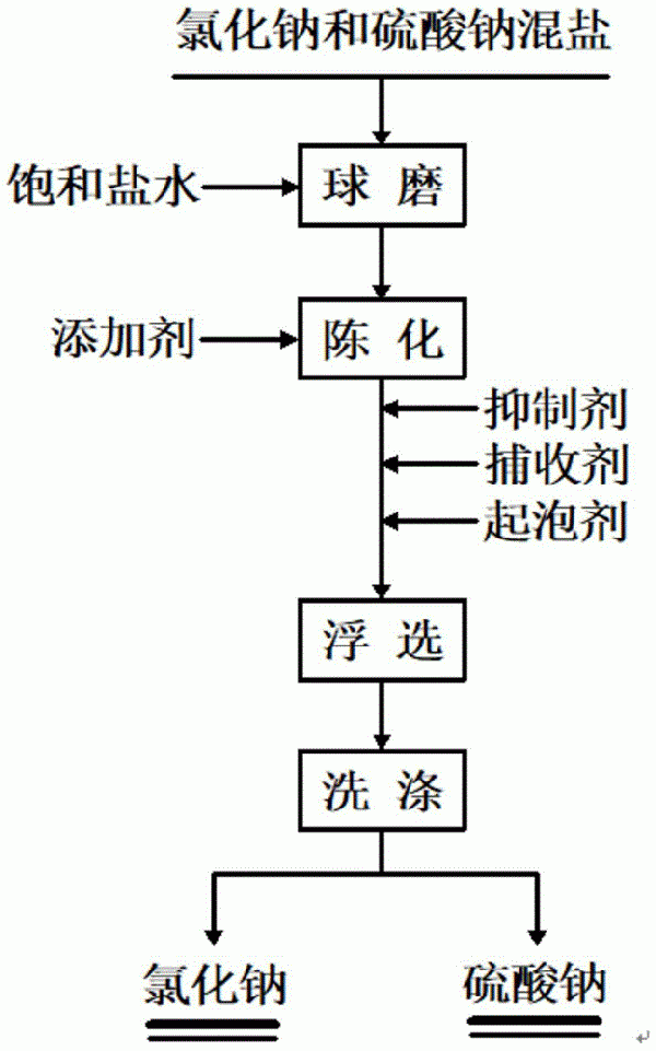 工業(yè)副產(chǎn)氯化鈉和硫酸鈉的浮選分離方法與流程