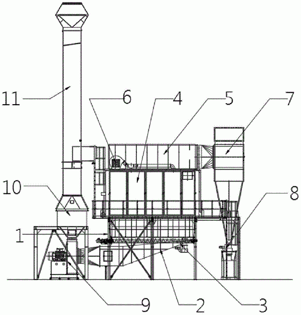 旁插扁布袋式熔煉工廠煙氣除塵清灰一體設(shè)備的制作方法