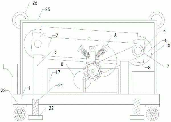 皮帶輸送機防粘料結構