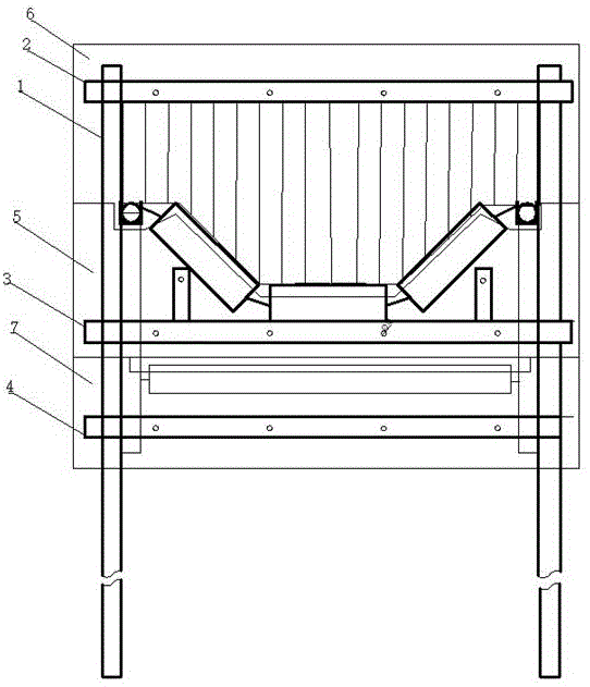 用于皮帶輸送機(jī)穿越風(fēng)門(mén)墻體的防風(fēng)流逆流裝置