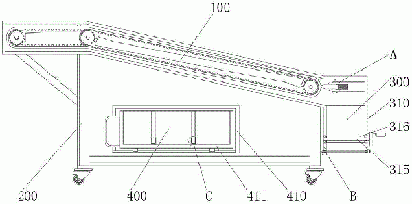 具有積垢清理結(jié)構(gòu)的帶式輸送機(jī)