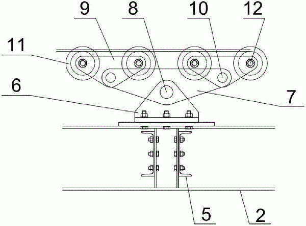 伸縮式卸料帶式輸送機(jī)的機(jī)頭支架結(jié)構(gòu)