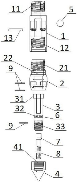 土壤取樣修復(fù)一體鉆機(jī)的輔助壓密注藥鉆具