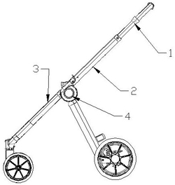 兒童推車撞擊反向回縮折疊解鎖機(jī)構(gòu)