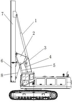 旋挖鉆機(jī)鉆桅運(yùn)輸起立拉桿及變幅機(jī)構(gòu)