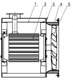 適用于對旋局部通風(fēng)機(jī)的主機(jī)放大結(jié)構(gòu)