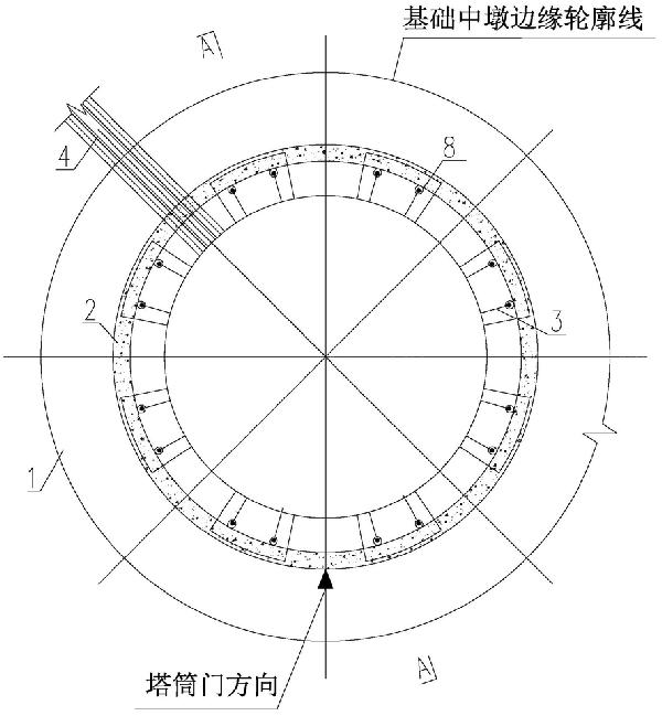 用于風(fēng)力發(fā)電機(jī)組塔筒的齒輪加強(qiáng)型中空風(fēng)機(jī)基礎(chǔ)結(jié)構(gòu)