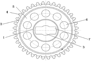 對(duì)稱式減重孔的粉末冶金齒輪