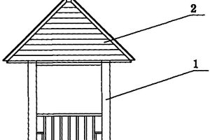 用木塑復(fù)合材料組裝的四角涼亭