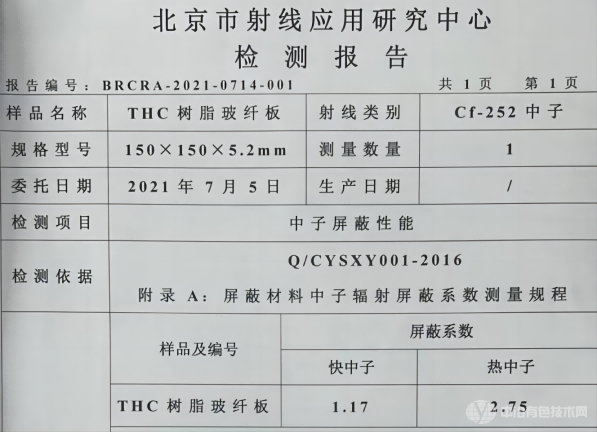 雷達透波、中子吸收測試